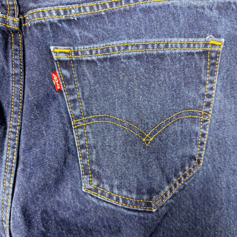 Levis 505 Men's Jeans 36x30(34x28) Regular Fit Straight Leg Dark Wash Blue Denim - Picture 9 of 14